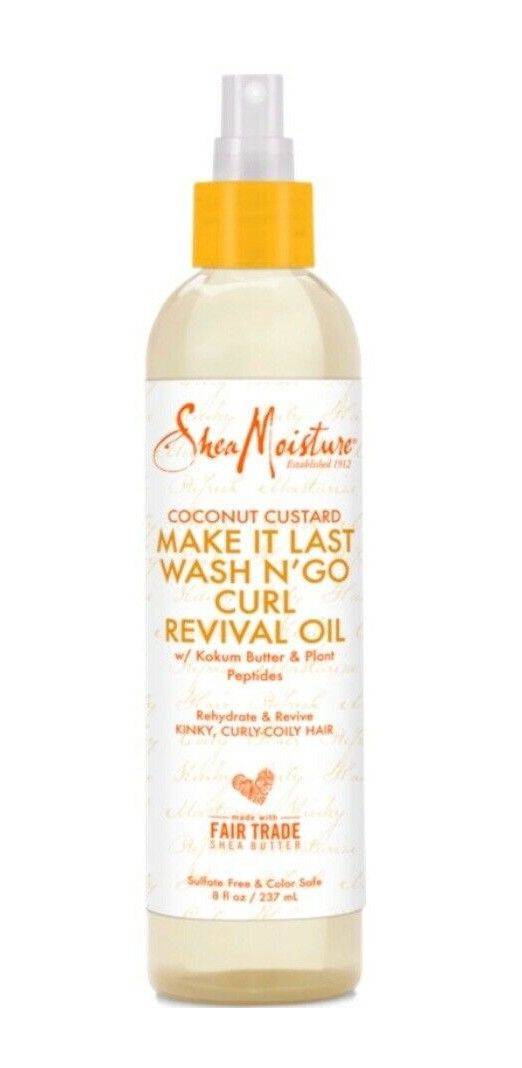 Shea Moisture Coconut Custard Make It Last Wash N' Go Curl Revival Oil 8.oz - 273ml