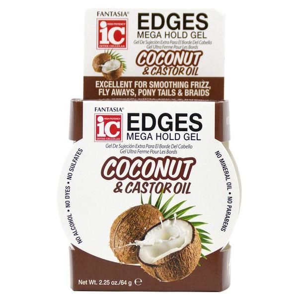 Fantasia IC Coconut & Castor Oil Edges Mega Hold Gel 2.25oz/64g