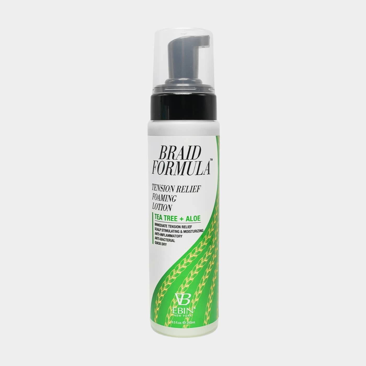 Ebin Braid Formula Tension Relief Foaming Lotion Tea Tree + Aloe 8.5oz.