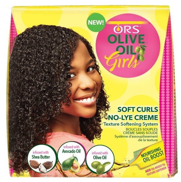 ORS Olive Oil Girls Soft Curls No-Lye Creme Texture Softening System - 1 Complete Application
