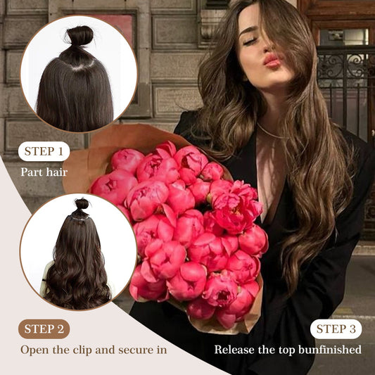 Holdbalance Clip In Hair Extensions Long Straight Wavy Synthetic Hairpiece,Natural & Soft Hair &Blends Well Hair Extension, Daily Use, Party Use Best Everyday Fashion Accessories