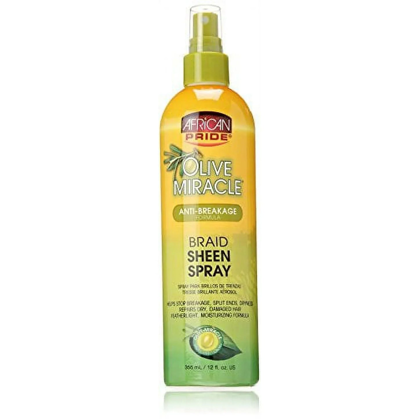 African Pride Olive Miracle Braid Sheen Spray 355ml/12oz