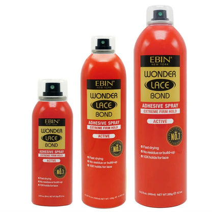 EBIN Wonder lace Bond Adhesive Spray -Extreme mega hold Active 180 ml/6.08 fl.oz
