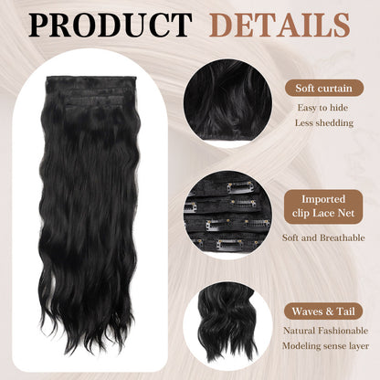 Holdbalance Clip In Hair Extensions Long Straight Wavy Synthetic Hairpiece,Natural & Soft Hair &Blends Well Hair Extension, Daily Use, Party Use Best Everyday Fashion Accessories