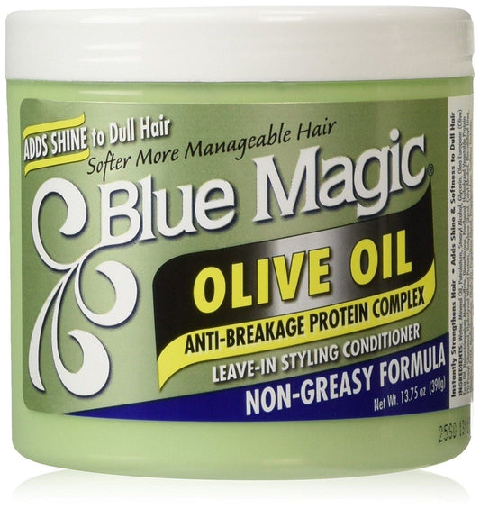 Blue Magic OLIVE OIL Anti-Breakage Protein Leave In Styling Conditioner 390g/13.75oz