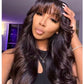 Pre Everything Glueless 13x5 Body Wave Lace Front Wig With Bangs Hd Pre Cut Lace Human Hair Wig For Black Women