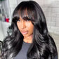 Pre Everything Glueless 13x5 Body Wave Lace Front Wig With Bangs Hd Pre Cut Lace Human Hair Wig For Black Women