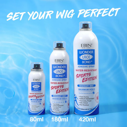 Ebin Wonder Lace Bond  Adhesive spray  Sports Edition Maximum Hold -Rosemary Mint