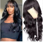 Pre Everything Glueless 13x5 Body Wave Lace Front Wig With Bangs Hd Pre Cut Lace Human Hair Wig For Black Women