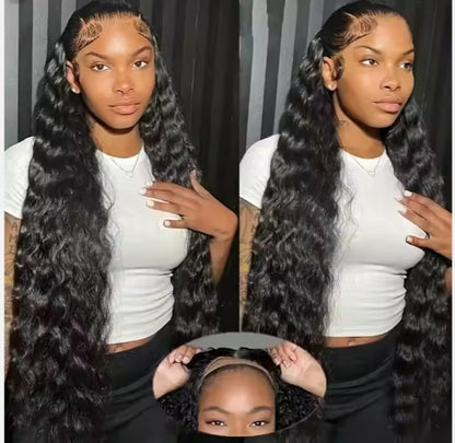 Glueless Wigs 70 Human Hair Pre Plucked Pre Cut 200 Density Transparent HD Lace Frontal Wigs  Loose Deep Wave Wigs