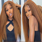 Lace Female Non-toxic Wig, Soft Natural Brown Blonde Hair, High-temperature Fiber, , Non-adhesive 13X2.5 Lace Area, Versatile Wig